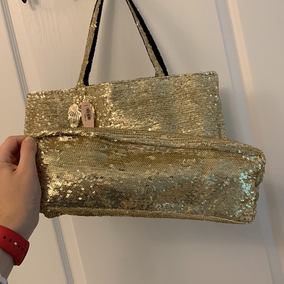 Victoria’s Secret Gold Sequin Tote - Picture 9 of 15